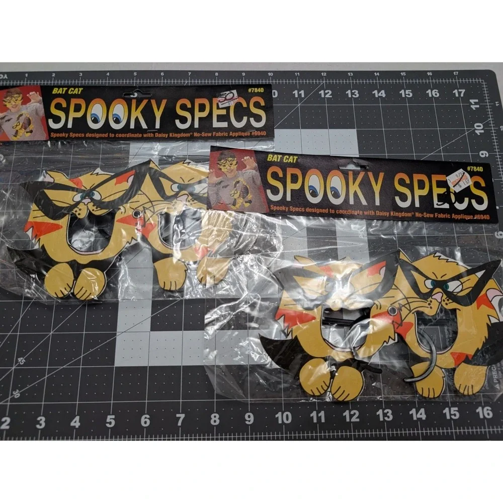 Daisy Kingdom Bat Cat Spooky Specs orange cat die cast Halloween glasses lot 2‎